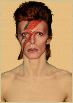 David Bowie Vintage Retro roko muzikos Gitara Matinis Kraftpopieris Senovinių Plakatų Siena Lipdukas Namų Decora