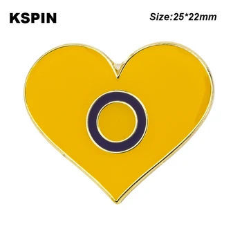 Demisexual Pasididžiavimas širdies formos Ženklelis Simbolis Pin Metaliniai Ženkliukai Dekoratyviniai Sagės Smeigtukai Drabužių Sagės Papuošalai XY0760