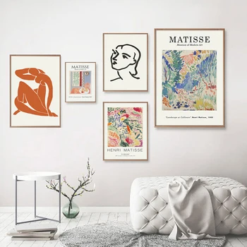 Derliaus Henri Matisse ' Retro Plakatai Ir Spausdina Abstrakčiai Sienos Menas Drobė Spausdina Derliaus Plakatas Smėlio Spalvos Sienos Nuotraukas Namų Dekoro