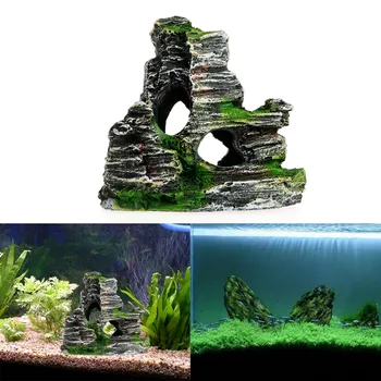 Derva Namuose Akvariumą Rock Cave Žuvų Bakas Papuošalai Ornamentu Kalnų Slepiasi Urve, akvariumo reikmenys