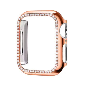 Diamond case cover For Apple watch band 5 4 3 2 1 padengti 44mm 40mm 42mm 38mm iwatch juosta Kristalų apsauginis bamperis