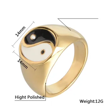 Didmeninė Juvelyrikos Daoizmas Bagua Yin Yang Chi Vyrų Žiedas kinų stiliaus žiedai