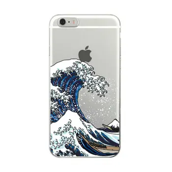 Didžiosios Bangos off Kanagawa Minkštos TPU Telefono Padengti Capas Fundas iPhone 12 Mini Pro 11 Max 7Plus 7 6 6S 12 SE XS Max