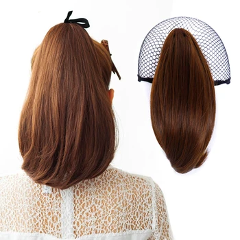 DIFEI Sintetinių Moterų Letena ant plaukai surišti į uodegą Įrašą Plaukų priauginimas tiesiai Pony Tail Hairpiece Juoda Šviesūs, Ruda plaukų Šukuosena