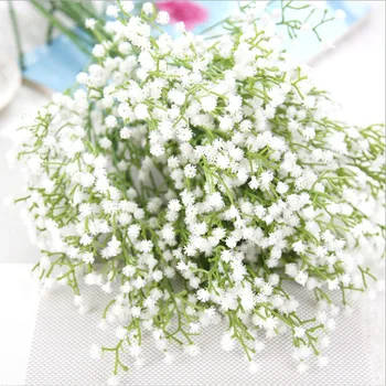 Dirbtinės gėlės Baltos Gypsophila vestuvių dekoratyvinės gėlės, vestuviniai aksesuarai patvirtinimo vazos, namų dekoro scrapbooking