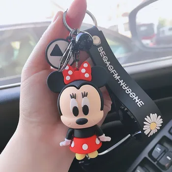 Disney Dygsnio Winni Mickey Mouse Keychains Mielas Animacinių Filmų Baby Berniukas Ir Mergaitė KeyRings Moterų Puikus Krepšys Key Chain Monstras Priedai