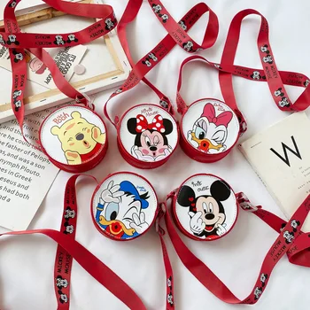 Disney korėjos vaikų maišą naujų peties maža apvali maišelio animacinių filmų Mickey mouse kūdikių monetos rankinėje mergina crossbody krepšys
