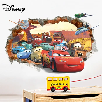 Disney Pixar Automobilių Žaibas McQueen Lipdukas Mater Vandeniui PVC lipnios Miegamojo Puošmena Gimtadienio Dovana Žaislas Vaikas