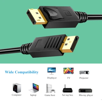 DisplayPort cable cabo Displayport 1.4 8k HDR 60Hz 144Hz dp kabelis Vaizdo PC Nešiojamas TELEVIZIJOS ekrane uosto display port kabelis