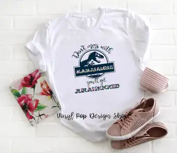 Don ' t Mess With Mamasaurus T-shirt Gausite Jurasskicked Marškinėliai Moterų Fitneso Trumpas Rankovės Harajuku močiutė Tees Dropshipping