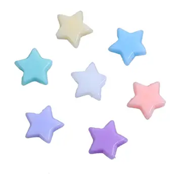 DoreenBeads Akrilo kramtomosios gumos Granulių Pentagram Star Atsitiktinai Papuošalų Apie 11mm x10mm - 10mm x9mm, Skylė: Apie 1.6 mm, 95 Vnt