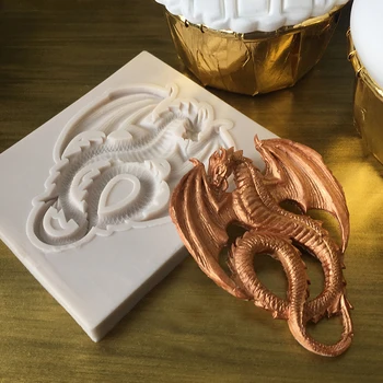 Dragon Silikono Formos Pyragas Apdaila 3D Amatų Dinozauras, minkštus saldainius, Šokolado Pelėsių Cupcake Gum Paste Saldainiai Formų Muilas Pelėsių