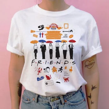 Draugas tv šou moterų marškinėliai harajuku animacinių filmų top marškinėliai moterims moterų Atsitiktinis Derliaus Spausdinti streetwear marškinėlius