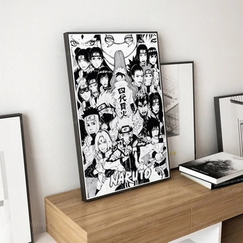 Drobė Spausdinama Naruto Plakatas Sienos Menas, Juoda Balta, Tapyba Japonų Animacinių Filmų Vaidmenį, Nuotraukų, Namų Dekoro Modulinės Rėmo Kambarį