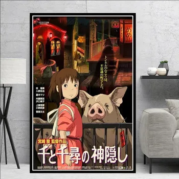 Drobė, Tapyba Atkakli Toli Kinijos Filmą Hayao Miyazaki Japonijos Anime Plakatas Spaudinių Sienos Menas Nuotraukas Kambarį Namų Dekoro