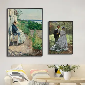 Drobė, Tapyba Spaudinių Namų Puošybai Sienos Menas Nuotraukas Prancūzijos Claude Monet Moterys Šiaurės Šalių Akvarelės Plakatas Kambarį Moduliniai