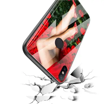 Drugelis Žiedų, Rožių Stiklo Atveju Xiaomi Redmi Pastaba 8T 9S 7 8 6 9 A 9C 9 8A Mi A3 CC9 9T 10 Pro Grūdintas Korpusas, Telefono Coque