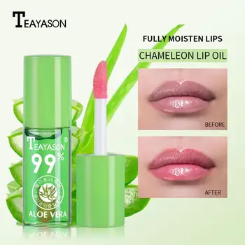 Drėkinamasis Lūpų Blizgesys Maquillajes Para Mujer Makiažas Rinkinys Aloe Spalvų Kaita Lūpų Naftos Vandeniui Lipgloss sudaro Kosmetikos TSLM1