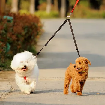 Du Šunys Pavadėlio Du Kartus Švino Vaikščioti Pavadėliu Ccreative Šuns Pavadėlio Šuo Grandinės Naminių Reikmenys Šunų Reikmenys