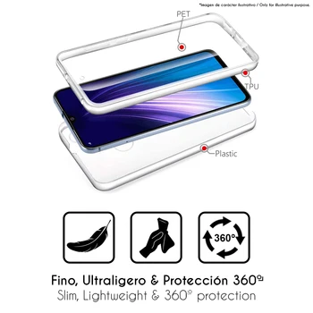 Dvipusis gelio TPU silikono + KOMPIUTERIO apsauga 360 ° ultra plonas, kietas, sunkiai atveju Xiaomi Redmi 7 Pastaba (4G) 6.3