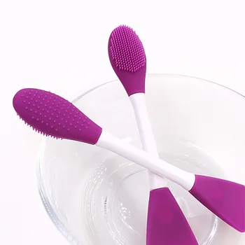 Dvipusės Silikono Veido Kauke Teptuku Purvo Kaukė Sumaišius Brush Tool Soft Moterų Veido Odos Priežiūros Priemonė