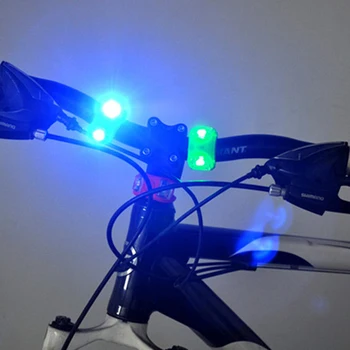 Dviračio Šviesos Mini atsparus Vandeniui Silikonas kalnų Dviračių Varlė Įspėjamieji žibintai Priekiniai Galiniai LED Lempos Saugaus Dviračių šviesos TSLM1
