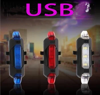 Dviračio Šviesos Vandeniui Galiniai Šviesos diodų (LED) USB Įkrovimo Dviratį Dviračiu Šviesos Taillamp Įspėjamoji Lemputė Dviračių Priedai TSLM2