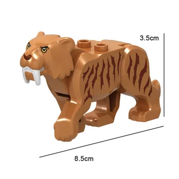 Džiunglių Žvėris, Gyvūnus, Tigras, Liūtas, Lokys, Vilkas Dramblys, Leopardas Dinozaurų Modelio Paveikslas Blokų Statybos Pastatas, Žaislai Vaikams