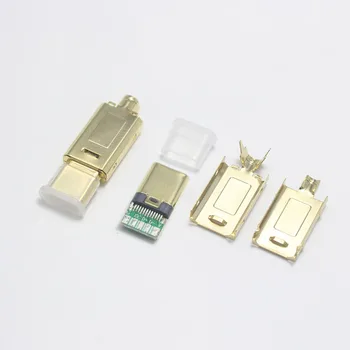 EClyxun 2set Auksu USB 3.1 4P C Tipo Male Plug Suvirinimo USB-C 4 in 1 