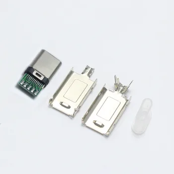 EClyxun 2set Auksu USB 3.1 4P C Tipo Male Plug Suvirinimo USB-C 4 in 1 