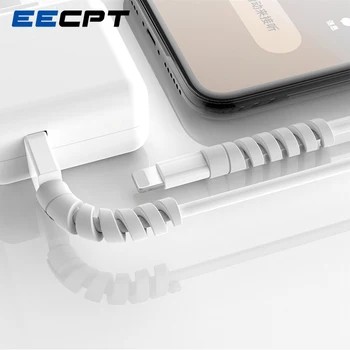 EECPT Kabelis Protector, iPhone XS X 8 7 6 Pavasarį Virvės Ritė Vijurkas Duomenų Linijos Laidą Atveju Užsklanda Padengti Virvę Apsaugos Ausinių