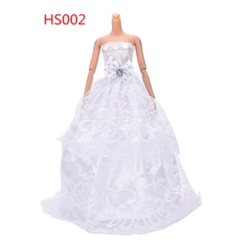 Elegantiška Baltos Spalvos Rankų Darbo Princesė Vestuvių Suknelė Elegantiškas Drabužius Suknelė Sijonas, Batai Lėlės Suknelės