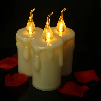Elektros LED Žvakių Mirgėjimas Flameless Ramstis Žvakė Vestuves Apdailos 11.8 cm