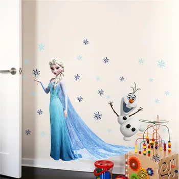 Elsa Anna Princesė Sienų Lipdukai Vaikų Kambario Dekoracija 