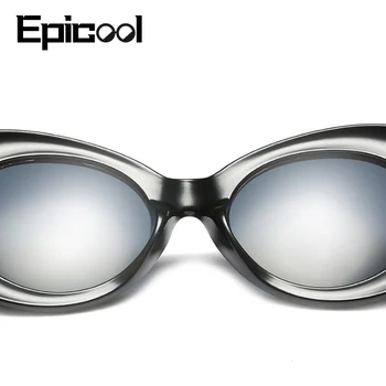 Epicool Retro Akiniai nuo saulės Moterims, Ovalo formos Dervos Rėmeliai, Saulės Akiniai, Prekės Dizainas Veidrodėlis akinių nuo saulės Mados Moterų UV400 Akiniai