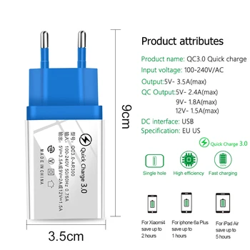 ES/JAV Adapteris Greitai Įkrauti 3.0 USB Įkroviklio iphone11 