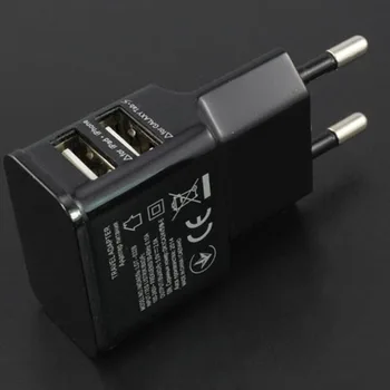 ES plug 5V 2A Dual USB Universalūs Mobiliųjų Telefonų Krovikliai Kelionės Galia Įkroviklio Adapterį Prijunkite Įkroviklį 