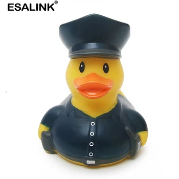 ESALINK 8-10Cm Plūduriuojantis Antis Policijos Beisbolo Ugniagesių Gumos Ducky Vonios Žaislas Kūdikiui Pažinimo Žaislas Maudymosi Švietimo Žaislai