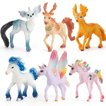Europos Mitologija Pegasus Vienaragis Statulėlės Pasakų Arklių Vienaragis Lapės, Briedžiai Gyvūnų Modelio, Vaikų Gimtadienio, Kalėdų Dovanos, Žaislai