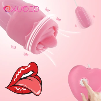 EXVOID Klitorio Stimuliatorius USB Power Dual Kiaušinių Vibratorius, Liežuvio, Burnos Lyžis Vibratoriai Sekso Žaislai Moterims, 12 Greičiu, Sekso Parduotuvė