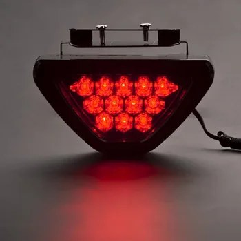 F1 Stiliaus DRL Raudona 12 LED Galiniai Stop Rūko Trikampio Stabdžių Žibintas Saugos Lempos Automobilių Variklio Nemokama Laivas LED Galiniai Ligth