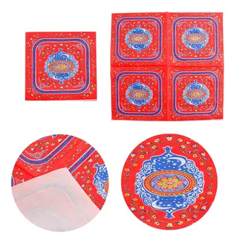 FENGRISE Laimingas EID Ramadanas Dekoracijos Namų Popieriaus Servetėlės Vienkartiniai Plastikiniai staltiesė Musulmonų Šventė Šalies Prekių
