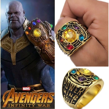 Filmo Thanos Infinity Pirštinė Galia Cosplay Lydinio Žiedas Papuošalai