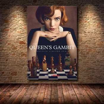 Filmų, Plakatų ir grafikos Queen 's Gambit Drobė, Tapyba, Interjero Nuotraukos Home Design Frameless Meno Kambario Dekoro