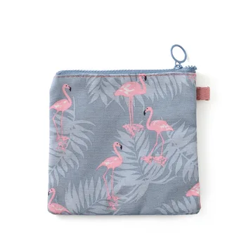 Flamingo Nešiojamų Higieninės Servetėlės Saugojimo Krepšys Drobės Higieninių Įklotų Sauskelnių Maišas, Siuvimo Rinkinys Monetų Piniginė Kredito Kortelės Turėtojas Krepšiai