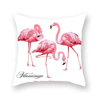 Flamingo Pink Dekoratyvinės Pagalvėlės, Tropinių Augalų Žaliosios Pagalvių ir Pagalvėlių Apvalkalus Poliesteris už Sofos Namų Puošybai Užvalkalas