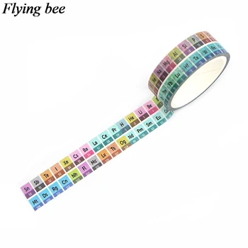 Flyingbee 15mmX5m Popieriaus Washi Tape periodinės lentelės elementų Lipnia Juosta 