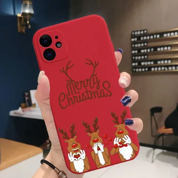 FLYRUI Animacinių filmų Kalėdų Telefono dėklas Skirtas iPhone 12 7 8 Plius Santa Claus Soft Case For iPhone XR X Xs 11Pro Max Puikus Galinį Dangtelį