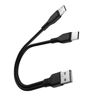 FONKEN Micro USB Kabelis Splitter Cable 2 1 Tipo C Įkrovimo Laidu 2) USB Laidas Mobiliojo Telefono Kabelis 
