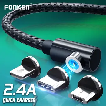 FONKEN USB C Tipo Kabelis Magnetinio Kabelis, Telefono Lenkimo Micro USB Laidas, Greito įkrovimo Laidą 